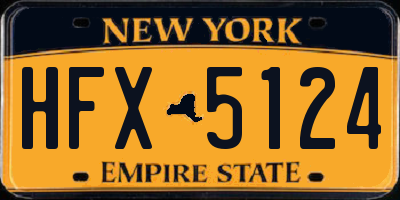 NY license plate HFX5124