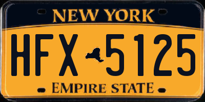 NY license plate HFX5125
