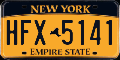 NY license plate HFX5141