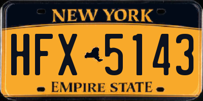 NY license plate HFX5143