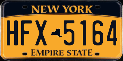 NY license plate HFX5164