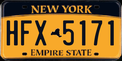 NY license plate HFX5171