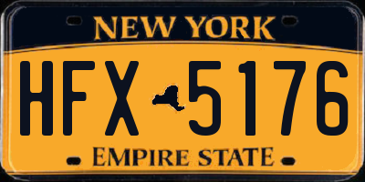 NY license plate HFX5176