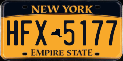 NY license plate HFX5177