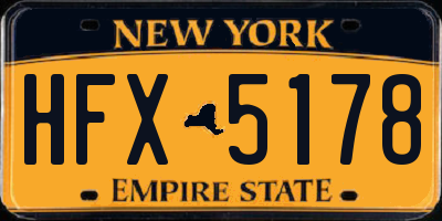 NY license plate HFX5178