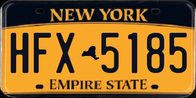 NY license plate HFX5185