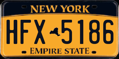 NY license plate HFX5186