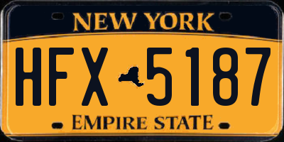 NY license plate HFX5187