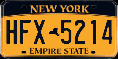 NY license plate HFX5214