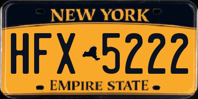 NY license plate HFX5222