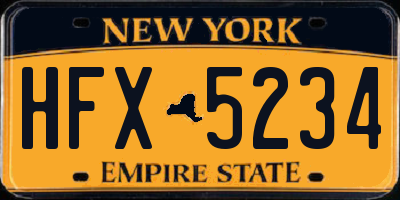 NY license plate HFX5234