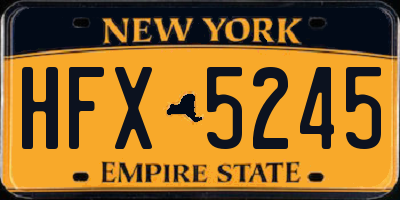 NY license plate HFX5245