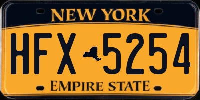 NY license plate HFX5254