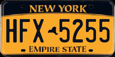 NY license plate HFX5255