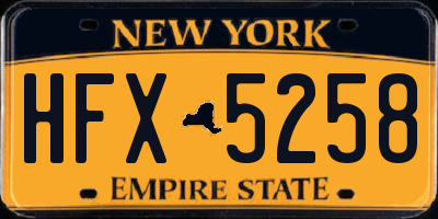 NY license plate HFX5258