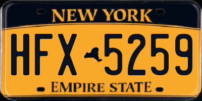 NY license plate HFX5259