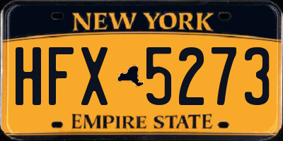 NY license plate HFX5273