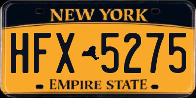 NY license plate HFX5275