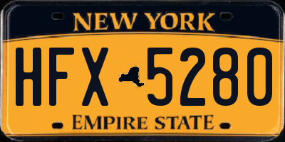 NY license plate HFX5280