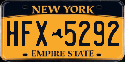 NY license plate HFX5292