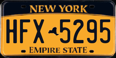 NY license plate HFX5295
