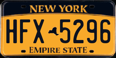 NY license plate HFX5296