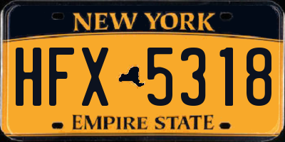 NY license plate HFX5318