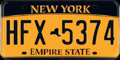 NY license plate HFX5374
