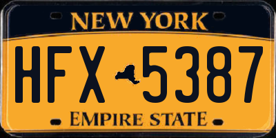 NY license plate HFX5387