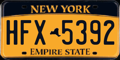 NY license plate HFX5392