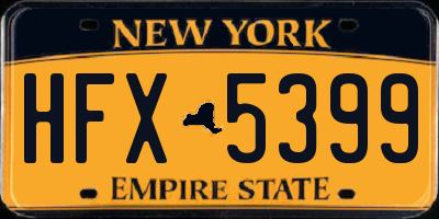 NY license plate HFX5399