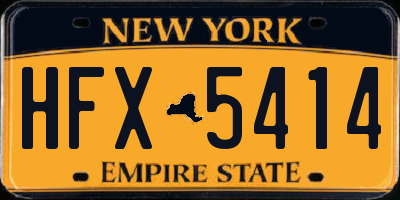 NY license plate HFX5414