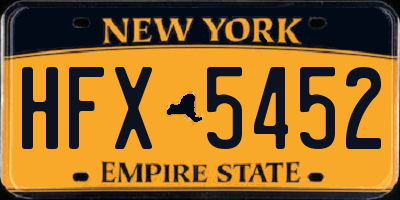 NY license plate HFX5452