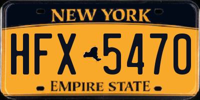 NY license plate HFX5470