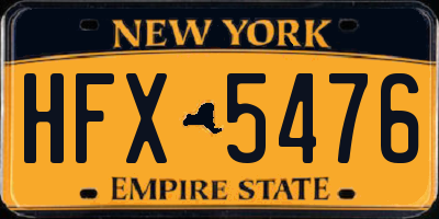 NY license plate HFX5476