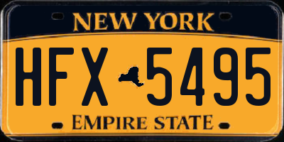 NY license plate HFX5495