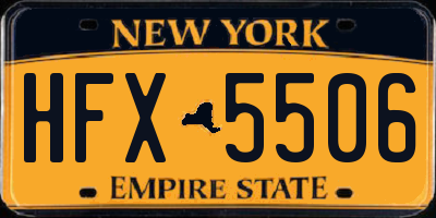 NY license plate HFX5506
