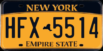 NY license plate HFX5514