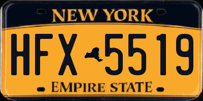 NY license plate HFX5519