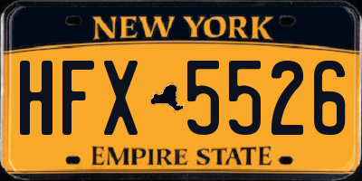 NY license plate HFX5526