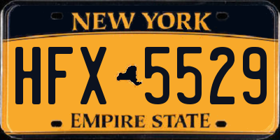 NY license plate HFX5529