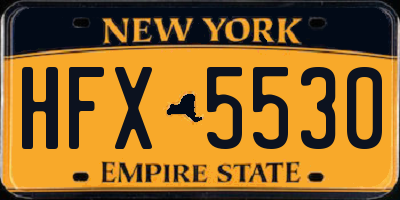 NY license plate HFX5530
