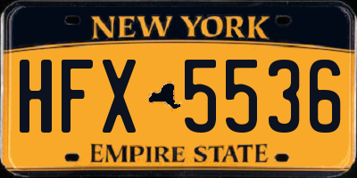 NY license plate HFX5536