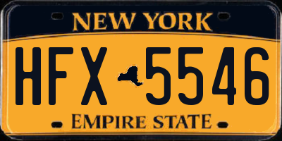 NY license plate HFX5546
