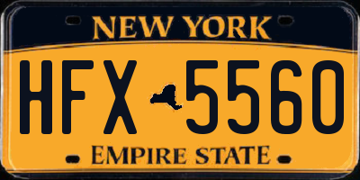 NY license plate HFX5560