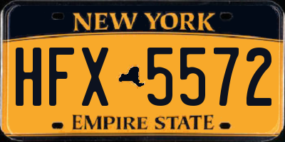 NY license plate HFX5572
