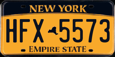 NY license plate HFX5573