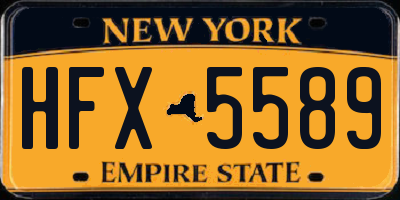 NY license plate HFX5589