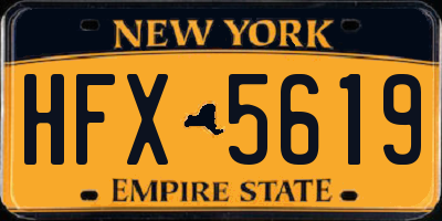 NY license plate HFX5619