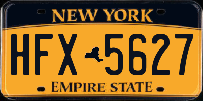 NY license plate HFX5627